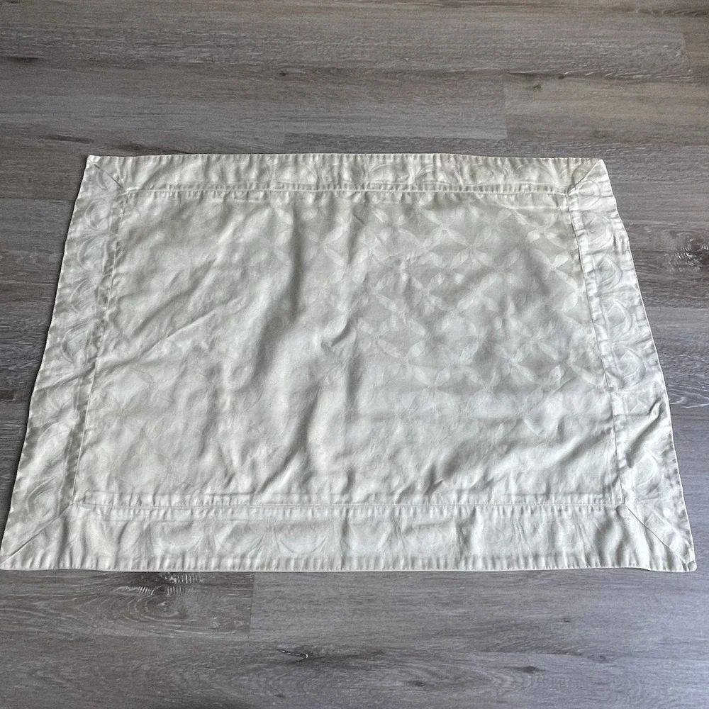Frette Italy Pillow Shams Lot Of 4 Jacquard Embroidered Yellow White Luxury